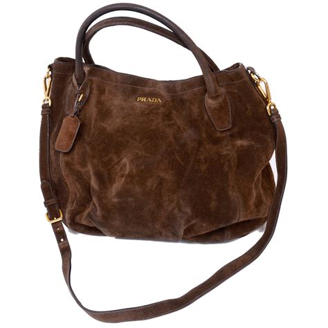 prada brown suede handbag.